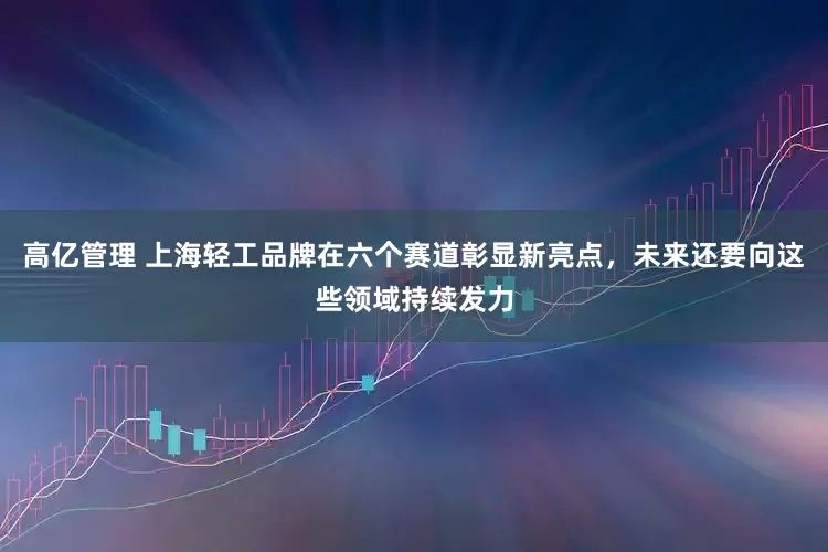 高亿管理 上海轻工品牌在六个赛道彰显新亮点，未来还要向这些领域持续发力